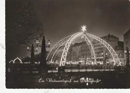 4000 DÜSSELDORF, Königsallee, Weihnachtsbeleuchtung, 1954