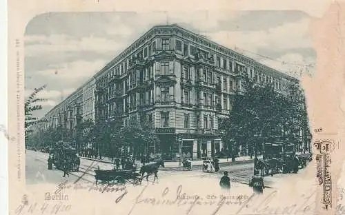 1000 BERLIN - KREUZBERG, Blücherstrasse / Baerwaldtsrasse, 1900. Kleberest rechts