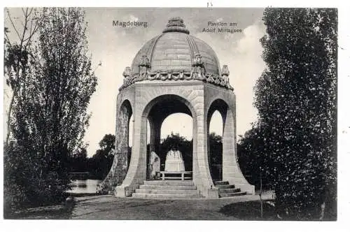 [Ansichtskarte] 0-3000 MAGDEBURG, Pavillon am Adolf Mittagsee. 