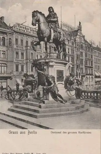 1000 BERLIN, Denkmal des Großen Kurfürsten, Kurfürstenbrücke, Verlag Marcus