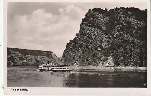 [Ansichtskarte] BINNENSCHIFFE - RHEIN, "JULIANA" vor der Loreley. 
