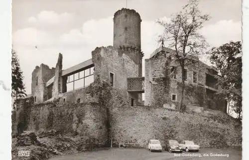 [Ansichtskarte] 5300 BONN - BAD GODESBERG, Parkplätze vor der Godesburg, FIAT, AUTO - UNION, VOLKSWAGEN. 