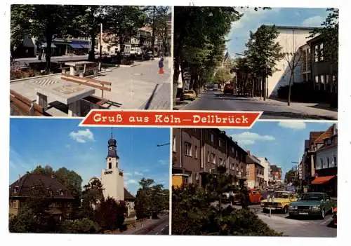 [Ansichtskarte] 5000 KÖLN - DELLBRÜCK, 4 Ansichten, Freiluftschach, FORD, OPEL, VW - Käfer. 