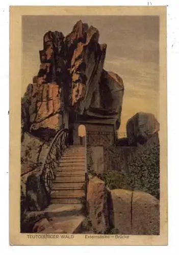 [Ansichtskarte] 4930 DETMOLD, EXTERNSTEINE, Externsteine - Brücke, 1917, Feldpost, Verlag Lederbogen. 