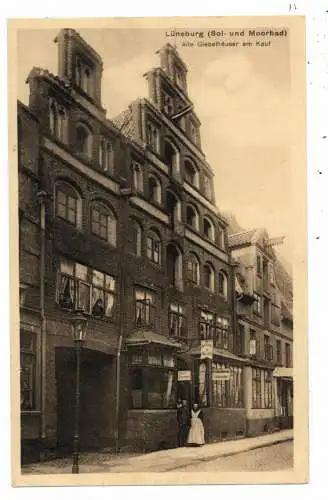 [Ansichtskarte] 2120 LÜNEBURG, Alte Giebelhäuser am Kauf, Viehhändler Horwitz...., Verlag Kumm. 