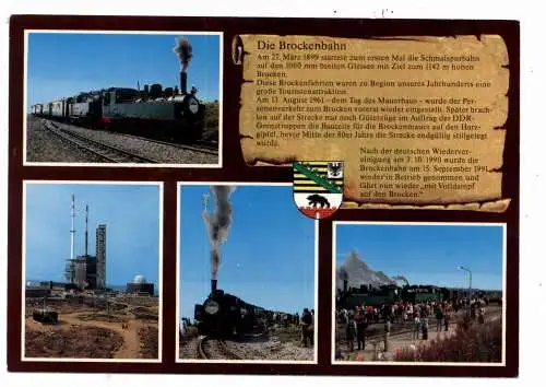 0-3706 WERNIGERODE, Brocken, Brockenbahn, Chronik - AK
