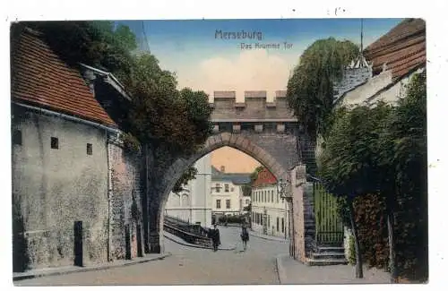 0-4200 MERSEBURG, Das Krumme Tor, 1917, Feldpost, Lazarettstempel