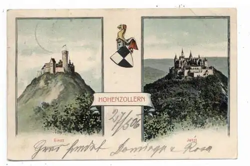 7457 BISINGEN, Burg Hohenzollern - Einst und Jetzt, 1906, Verlag Junginger