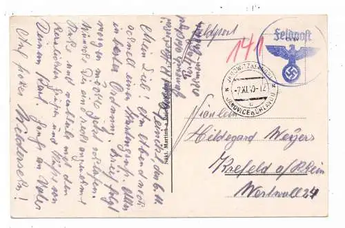 [Ansichtskarte] BÖHMEN & MÄHREN, JANOWITZ an der Angel / JANOVICE nad Uhlavou, Postgeschichte, Feldpost 1940. 