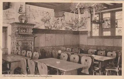 [Ansichtskarte] 6220 RÜDESHEIM, Lindenwirtin, 1929. 