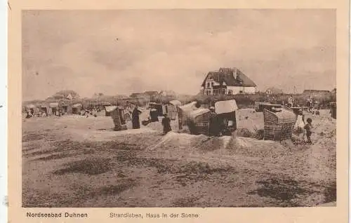 [Ansichtskarte] 2190 CUXHAVEN - DUHNEN, "Haus in der Sonne", Strandkörbe, -burgen, Verlag Thode. 