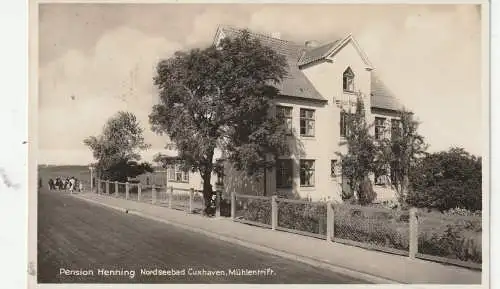 [Ansichtskarte] 2190 CUXHAVEN - DÖSE, Mühlentrift, Pension Henning, 1936. 