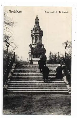 [Ansichtskarte] 0-3000 MAGDEBURG, Fürstenwall, Kriegerdenkmal, Verlag Lewin. 
