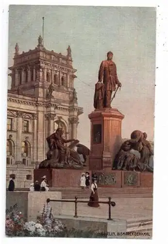 1000 BERLIN, Bismarck - Denkmal, Künstler-Karte, TUCK - Oilette