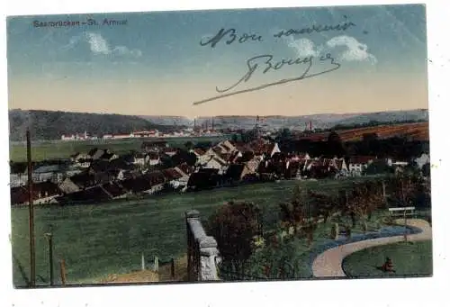 [Ansichtskarte] 6600 SAARBRÜCKEN - ST. ARNUAL, Blick über den Ort, 1919, Verlag Ritthausen. 