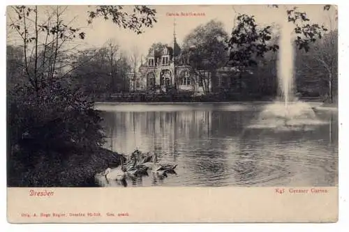 [Ansichtskarte] 0-8000 DRESDEN, Carolaschlösschen im Großen Garten, Verlag Engler. 