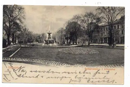 4000 DÜSSELDORF, Springbrunne auf der Königsallee, 1905