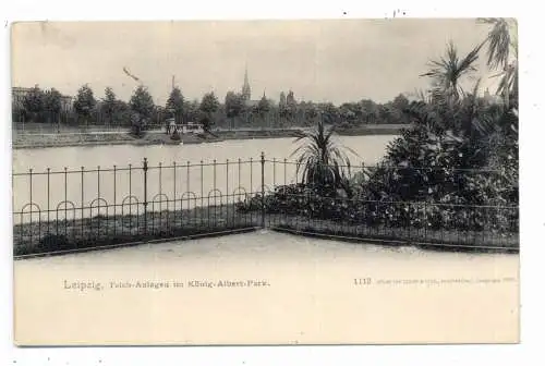 [Ansichtskarte] 0-7000 LEIPZIG, Teichanlagen am König - Albert - Park, 1901. 