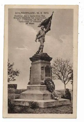 [Ansichtskarte] MILITÄR - 1870/71, Kriegerdenkmal des  3. Garde Grenadier Regiments Königin Elisabeth bei Amanweiler / Lothringen. 