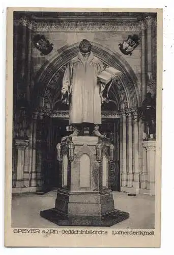 [Ansichtskarte] RELIGION - CHRISTENTUM, MARTIN LUTHER - DENKMAL in der Gedächtniskirche Speyer. 