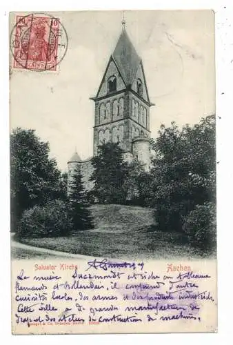 [Ansichtskarte] 5100 AACHEN, Salvator - Kirche, 1905, Verlag Stengel. 