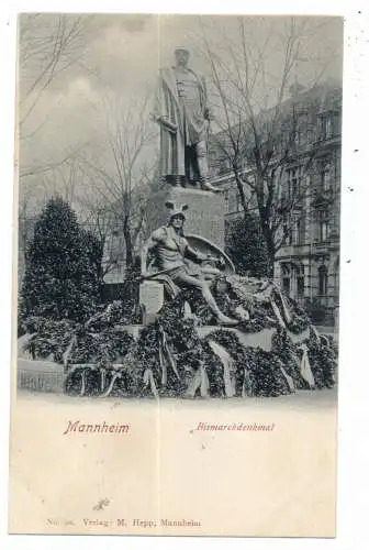 [Ansichtskarte] 6800 MANNHEIM, Bismarckdenkmal nach der Einweihung 1900. 