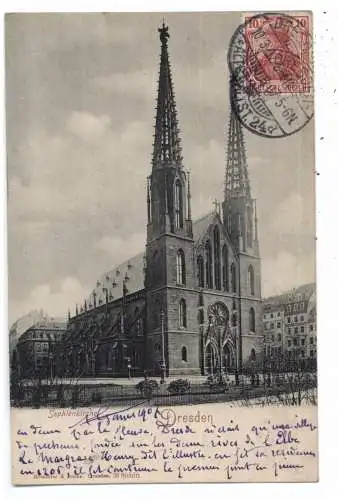 [Ansichtskarte] 0-8000 DRESDEN, Sophienkirche 1907, 1945 zerstört. 