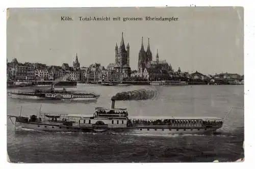 [Ansichtskarte] BINNENSCHIFFE - RHEIN, "PRINZ HEINRICH" vor Köln, Verlag Wollstein. 