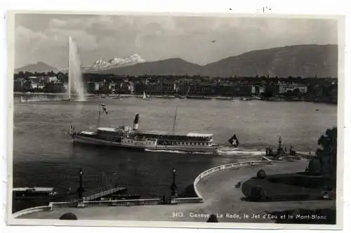 [Ansichtskarte] BINNENSCHIFFE - GENFER SEE / LAC LEMAN, "GENEVE" vor Genf. 