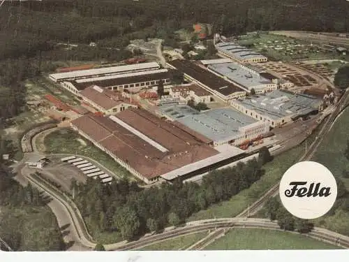8501 FEUCHT, Landmaschinenfabrik Fella, Luftaufnahme 1962 