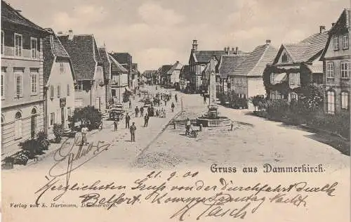 F 68210 DAMMERKIRCH / DANNEMARIE, Gruss aus... 1901, belebte Szene
