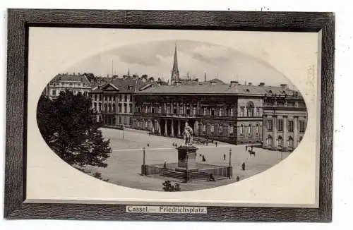 [Ansichtskarte] 3500 KASSEL, Friedrichsplatz im Passepartoutrahmen, 1920,  Verlag Bäcker. 