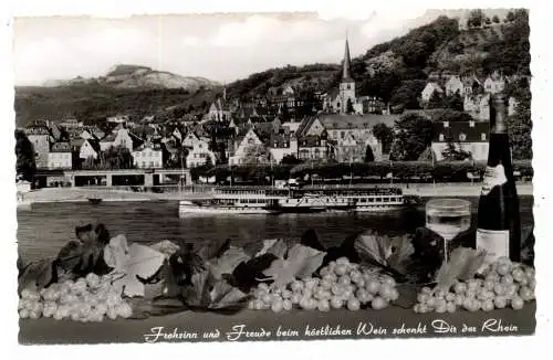 [Ansichtskarte] BINNENSCHIFFE - RHEIN, KÖLN - DÜSSELDORFER "KÖLN" vor Linz. 