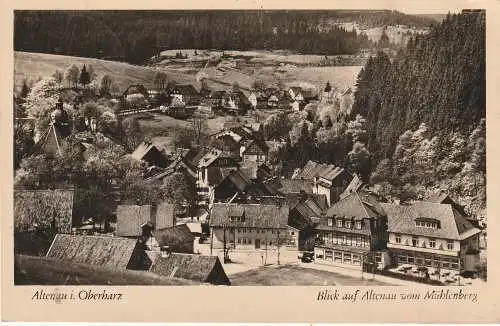 [Ansichtskarte] 3396 ALTENAU, Blick auf den Ort, 1953. 