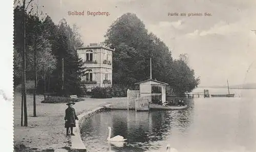 2360 BAD SEGEBERG, Partie am Grossen See, belebte Szene, 1916