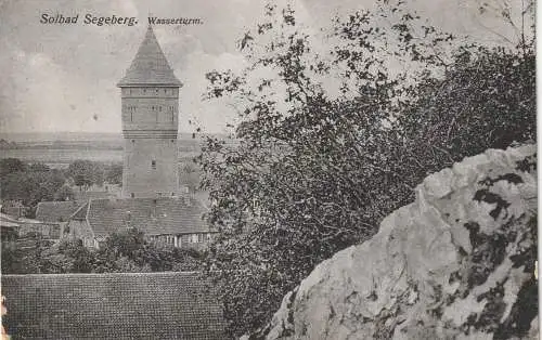 2360 BAD SEGEBERG, Wasserturm, 1920, Bahnpost Hagenow - Neumünster