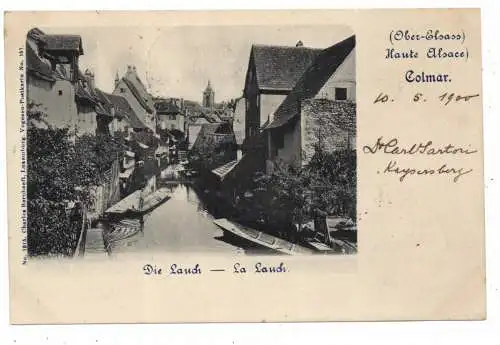 [Ansichtskarte] F 68000 COLMAR, Die Lauch / La Lauch, 1900, Verlag Bernhoeft. 