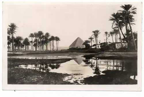EGYPT - GIZEH, The Pyramids, Nileflood, 1935