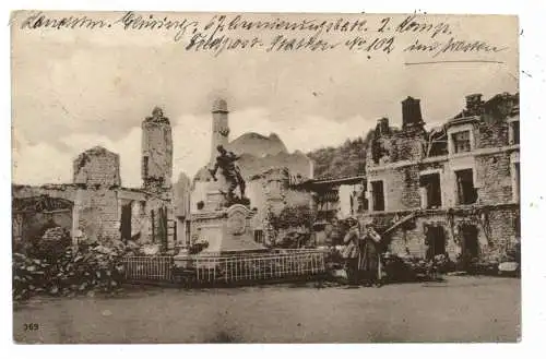 [Ansichtskarte] F 55300 SAINT MIHIEL, Zerstörungen 1. Weltkrieg, deutsche Feldpost 1916. 