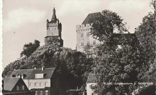 4190 KLEVE, Schwanenturm & Spiegelturm und Umgebung, Verlag Feldkamp