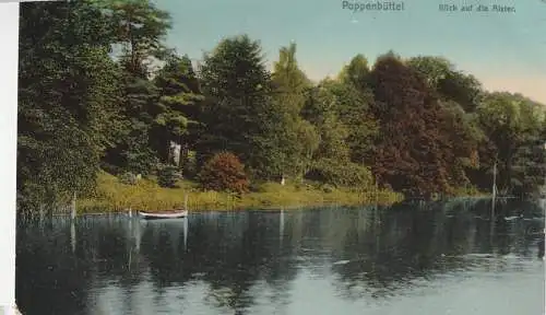 [Ansichtskarte] 2000 HAMBURG - POPPENBÜTTEL, Partie an der Alster, Verlag Peters. 