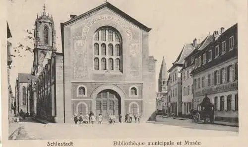 F 67600 SCHLETTSTADT / SELESTAT, Stadtbibliothek und Museum, Beerdigungs Fuhrwerk