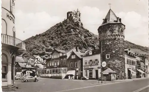 [Ansichtskarte] 5422 ST. GOARSHAUSEN, Marktplatz, "Zur Krone", OPEL - Serviceschild, Oldtimer - VW - Käfer, MAICO 500/4. 