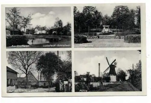 2000 HAMBURG - LOKSTEDT - SCHNELSEN, Dorfteich, Friedenseiche, Ehrenmal, Windmühle, 1935