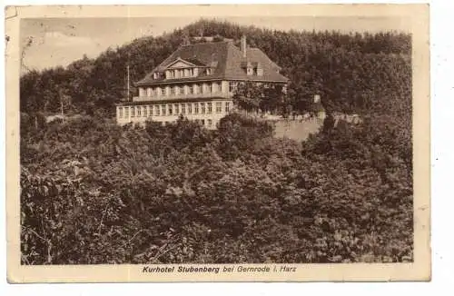 0-4300 QUEDLINBURG - GERNRODE, Kurhotel Stubenberg, 1926
