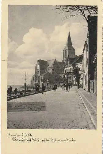 [Ansichtskarte] 4240 EMMERICH, Rheinufer, St. Martini Kirche, 30er Jahre. 