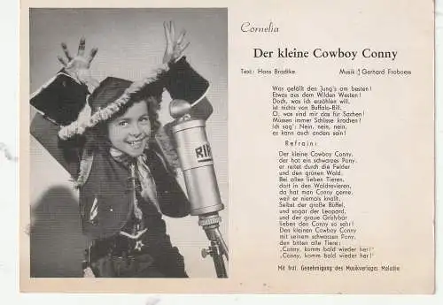 MUSIK - CORNELIA - CONNY FROBOESS, "Der kleine Cowboy Conny", Lieder - Karte