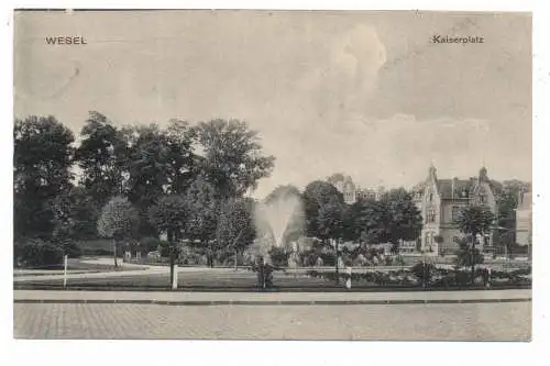 [Ansichtskarte] 4230 WESEL, Kaiserplatz, Springbrunnen, 1908. 