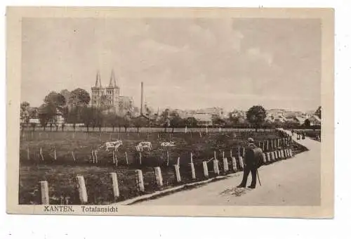 [Ansichtskarte] 4232 XANTEN, Gesamtansicht 1919, belgische Militärpost. 