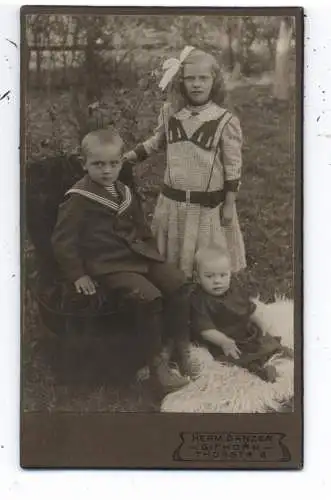 [Ansichtskarte] KINDER / CHILDREN, CDV - Hartphoto, 3 Kinder, Photograph Dänzer - Gifhorn. 